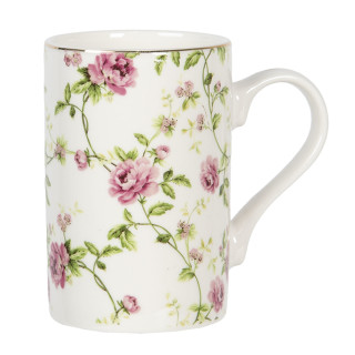 ROMU Tasse Becher Mug Rosen Blüten Floral 11*7*111 cm / 300 ml Clayre & Eef