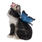 6PR3353 Deko-Figur Katze Kätzchen mit Blumen und...
