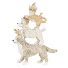 Clayre & Eef - Deko-Figur Tierpyramide Hund Katze -...