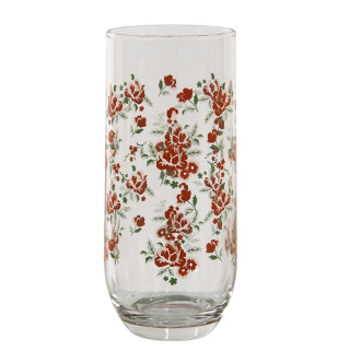 6GL3552 Trinkglas Becherglas Glas mit Blumen Blüten Ø 6*14 cm / 280 ml Clayre & Eef