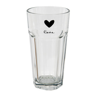 6GL3713 Trinkglas Becherglas Glas Love Herz Ø 8*15 cm / 320 ml Clayre & Eef