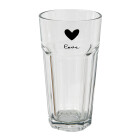 Clayre & Eef - Trinkglas Becherglas Glas Love Herz /...