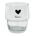 6GL3712 Glas Becherglas Trinkglas Love Herz Ø 8*9...