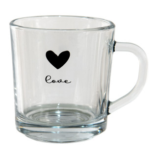 6GL3709 Glas Teeglas Henkelglas Herz Love 11*8*9 cm / 250 ml Clayre & Eef