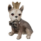 6PR3515 Deko-Figur Bulldogge Hund mit Krone  7*6*11 cm...