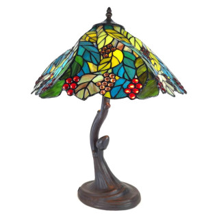 5LL-6129 Tiffany-Lampe-Leuchte Tischlampe Schreibtischlampe Stehlampe Baum Früchte Ø 41*58 cm E27/max 2*60W Clayre & Eef/Lumilamp