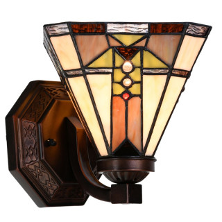 5LL-6100 Tiffany-Wandlampe-Wandleuchte Lampe Leuchte 25*20 cm E27/max 1*40W Clayre & Eef/Lumilamp