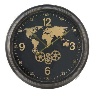 5KL0202 Klassisch elegante Wanduhr XXL Uhr Weltkarte Chronometer Ø 64*11 cm Clayre & EefUhr
