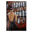 5WA0178 Wandbild Gemälde Bild elegante Frau in Bar...