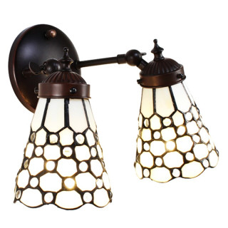 5LL-6214 Tiffany-Wandlampe-Wandleuchte Stimmungs-Lampe-Leuchte 30*23*23 cm E14/max 2*25W Clayre & Eef / Lumilamp