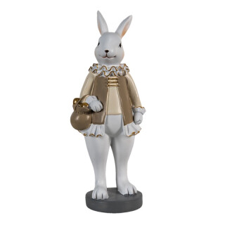 Clayre & Eef - Oster-Deko Osterhase mit Osterkörbchen - 10 8 25 cm