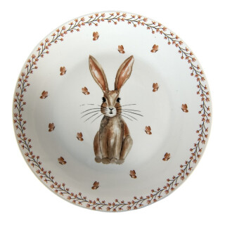 Clayre & Eef - Teller Kuchenteller Frühstücksteller Serie Rabbits and Butterflies -  ca. 20 2 cm