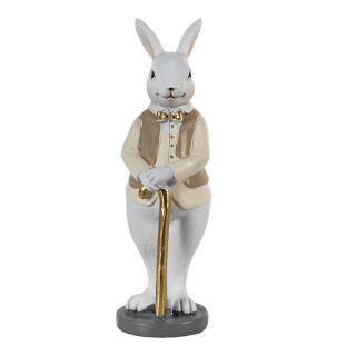 Clayre & Eef - Oster-Deko Oster-Hase mit Gehstock - 5 5 15 cm