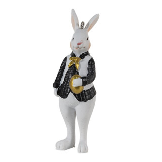Clayre & Eef - Oster-Deko Oster-Hase mit Osterei - 4 4 10 cm