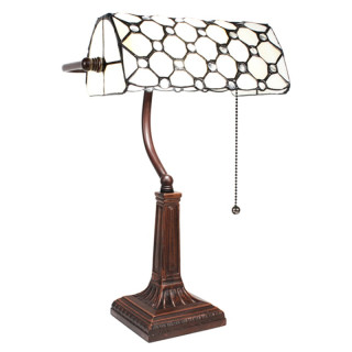 5LL-5687 Tiffany-Lampe-Leuchte Tischlampe Schreibtischlampe Bankerlampe 26*16*40 cm E27/max 1*40W Clayre & Eef/Lumilamp
