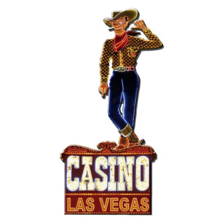 5Y1078 Nostalgieschild Blechschild Casino Las Vegas Cowboy 35*1*70 cm Clayre & Eef