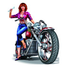 6Y5058 Nostalgieschild Blechschild Motorrad Pin-Up-Girl...