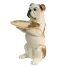 6PR3632 Deko-Figur Hund mit Tablett Bulldogge Skulptur...