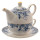BFLTEFO Tea for One Teekanne, Teetasse und Untertasse Porzellan-Service Serie Blue Flower 16*15*15 cm / 400 ml / 250 ml Clayre & Eef
