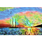 Foto116 Segelschiff in Griechenland 50 x 75 cm Fotokunst auf Leinwand Bild Gemälde Wanddekoration Wandbild Art Kunst