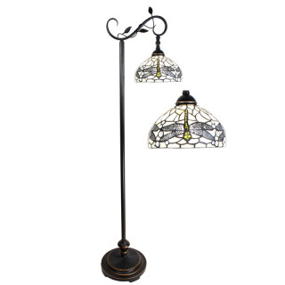 5LL-6243 Tiffany-Bodenlampe-Bodenleuchte-Lampe-Leuchte-Stehlampe-Stehleuchte 36*25*152 cm E27/max 1*60W Clayre & Eef-Lumilamp