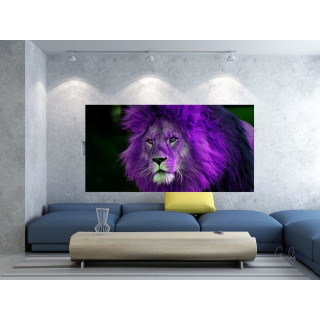 Foto135 Löwe Löwenkopf Löwenmähne 60 x 45 cm  König-der-Tiere-Löwen Fotokunst auf Leinwand Bild Gemälde Wandbild Art 