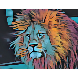 Foto138 Löwe Löwenkopf Löwenmähne 60 x 45 cm Fotokunst auf Leinwand König-der-Löwen-Tiere Art Kunst Objekt Gemälde Wandbild