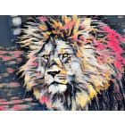 Foto144 Löwe Löwenkopf 60 x 45 cm Fotokunst auf Leinwand Bild Gemälde König-der-Löwen-Tiere 