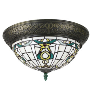 5LL-6258 Tiffany-Deckenlampe-Deckenleuchte Tiffany-Lampe-Leuchte Ø 38*20 cm E14/max 2*25W Clayre & Eef/Lumilamp