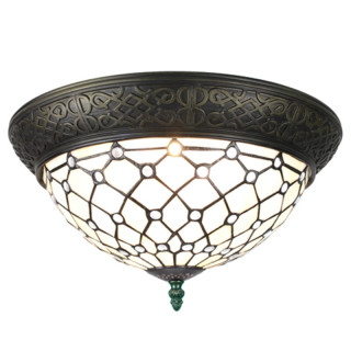 5LL-6259 Tiffany-Deckenlampe-Deckenleuchte Leuchte Lampe Ø 38*20 cm E14/max 2*25W Clayre & Eef/Lumilamp 