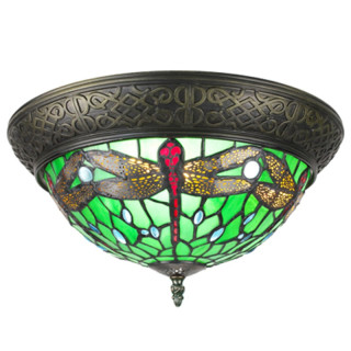 5LL-6264 Tiffany-Deckenlampe-Deckenleuchte Libelle Lampe Leuchte  Ø 38*20 cm E14/max 2*25W Clayre & Eef/Lumilamp