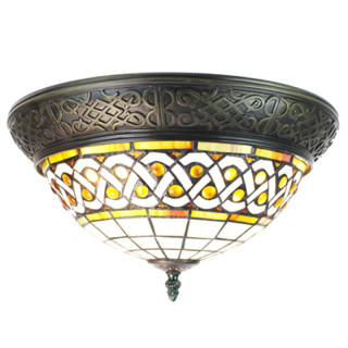 5LL-6266 Tiffany-Deckenlampe-Deckenleuchte Lampe Leuchte Ø 38*20 cm E14/max 2*25W Clayre & Eef/Lumilamp