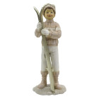 6PR3650 Christmas-Figur-Skulptur Junge mit Skiern...