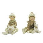 6PR4801 Weihnachts-Deko-Figur-Skulptur Kinderpaar 7*7*9...