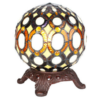 5LL-6268 Tiffany-Lampe-Leuchte-Stehlampe-Tischlampe Kugel Ø 20x25 cm E14/max 1x25W Clayre & Eef / Lumilamp