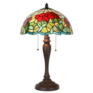 5LL-1209 Tiffany-Lampe-Leuchte-Tischlampe-Tischleuchte Ø 35x58 cm E27/max 2x60W Clayre & Eef / Lumilump