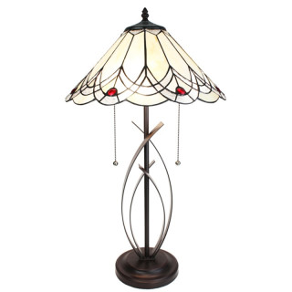 5LL-6283 Tiffany-Lampe-Leuchte-Tischlampe-Stehlampe-Tischleuchte Ø 39x69 cm E27/max 2x60W Clayre & Eef / Lumilamp