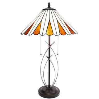 5LL-6280 Tiffany-Lampe-Leuchte-Tischlampe-Tischleuchte-Stehlampe Ø 41x69 cm E27/max 2x60W Clayre & Eef / Lumilamp