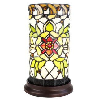 5LL-6298 Tiffany-Lampe-Leuchte-Tischlampe-Tischleuchte-Stehlampe Ø 15x26 cm E14/max 1x40W Clayre & Eef / Lumilamp