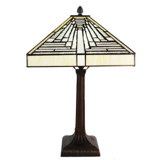 5LL-6286 Tiffany-Lampe-Leuchte-Tischlampe-Tischleuchte-Stehlampe 31x31x48 cm E27/max 1x60W Clayre & Eef / Lumilamp
