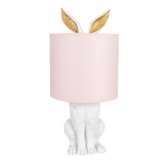 Clayre & Eef - Lampe Leuchte Hase Tischlampe Tischleuchte Tierlampe E27/max 1x60W -  ca. 20x43 cm