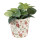 Clayre & Eef - Blumentopf Übertopf Pflanztopf Blüten Ranken Blumen -  ca. 14x13 cm