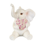 6PR3820 Deko-Figur Elefant mit Blumen-Herz 8x6x10 cm...