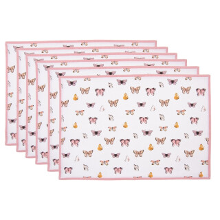 Clayre & Eef - 6er Set Tischsets Untersetzer Platzset Serie Butterfies Paradise - 48x33 cm