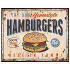 6Y5093 Textschild Werbeschild Hamburger Homestyle 25x1x20...