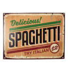 6Y5234 Textschild Blechschild Spaghetti 33x1x25 cm Clayre...