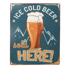 6Y5175 Textschild Werbeschild Blechschild Ice Cold Beer...
