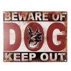 6Y5216 Textschild Blechschild Warnschild Dog Hund Beware...