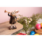 Clayre & Eef - Deko-Figur Osterhase mit Trompete -...