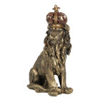 6PR2719 Deko-Figur Skluptur Löwe mit Krone Leo König der Tiere 25x13x38 cm Clayre & Eef